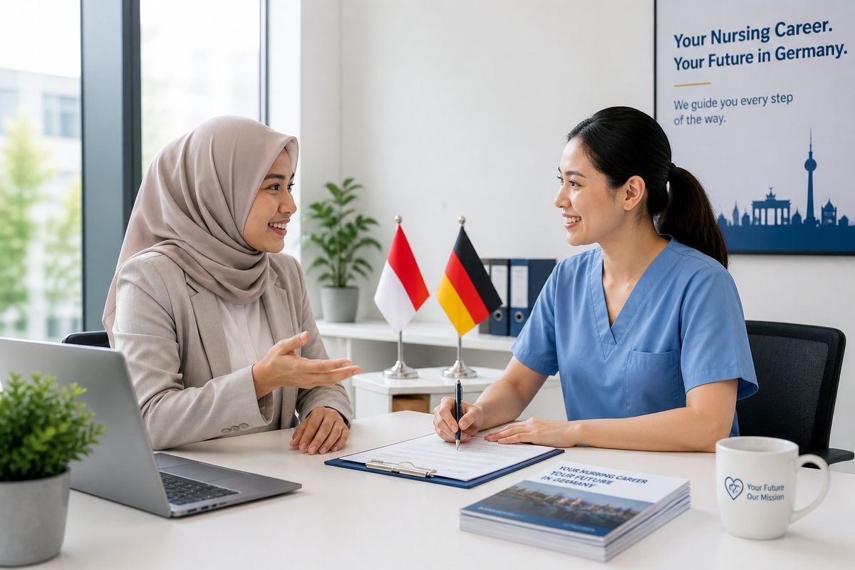 Consultation session between Ipur Work Solution consultant and a nursing candidate