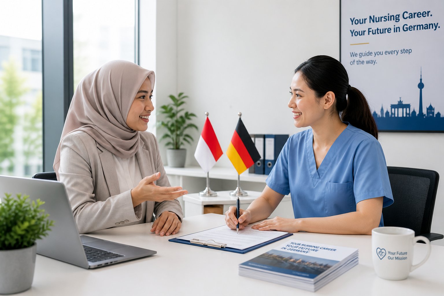 Consultation session between Ipur Work Solution consultant and a nursing candidate